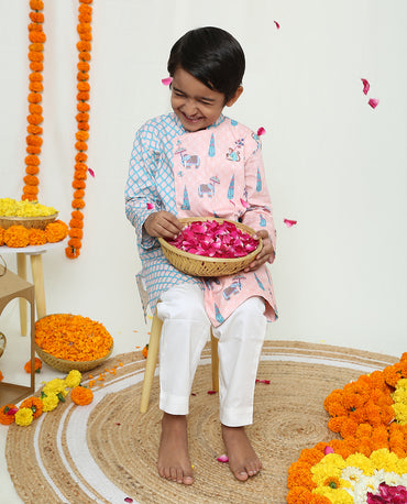 Natkhat Bandar Assymetric Kurta and Pyjama set