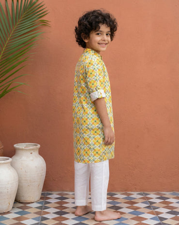 Sage Green Printed Kurta Pant Set