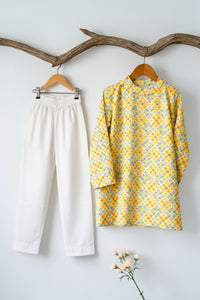 Sage Green Printed Kurta Pant Set