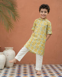 Sage Green Printed Kurta Pant Set
