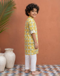 Sage Green Printed Kurta Pant Set