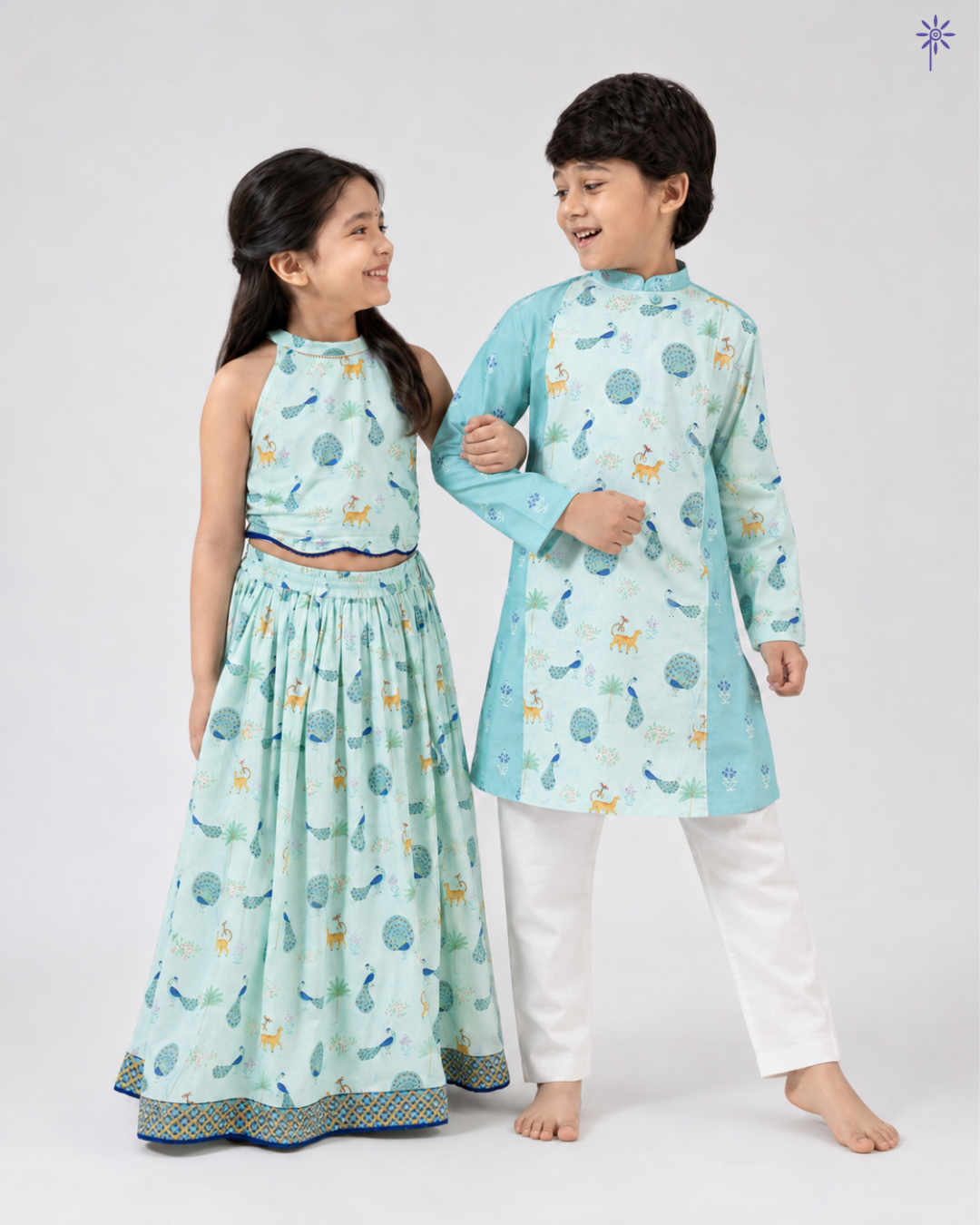Rangeen Mor Lehanga and Halter Neck Blouse