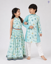 Rangeen Mor Lehanga and Halter Neck Blouse